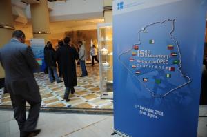 A banner of the Organization of Petroleum Exporting Countries