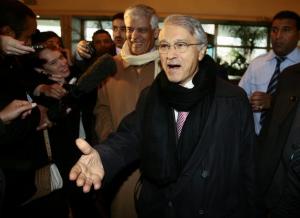 Algeria's Oil Minister and OPEC President Chakib Khelil (front)