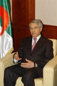 OPEC President Chakib Khelil, of Algeria, gestures during an