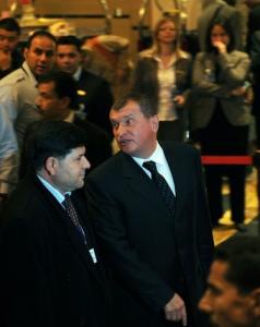 Russian Energy Minister Sergei Shmatko (C) arrives for the