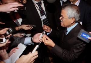 Saudi Oil Minister Ali al-Nuaimi talks to the media