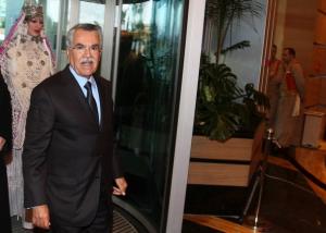Saudi Oil Minister Ali al-Nuaimi arrives a hotel hosting