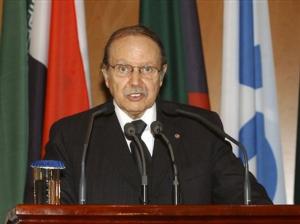 Algerian President Abdelaziz Bouteflika delivers his speech at the