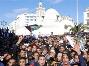 Protesters march Friday, Jan. 9, 2009 in Algiers during