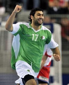 Algeria's Abderrahim Berriah reacts after scoring during the Group