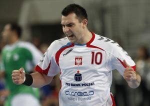 Daniel Zoltak of Poland celebrates his goal against Algeria