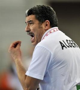Algeria's head coach Kamel Akkeb reacts during the Group