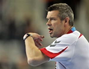 Poland's head coach Bogdan Wenta reacts during the Group