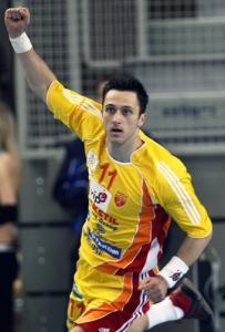 Vladimir Temelkov of Macedonia celebrates his goal against Algeria