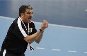 Algeria's head coach Kamel Akkeb reacts during their Men's