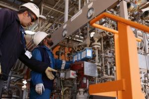 Technicians inspect the Krechba gas treatment plant, about 1200