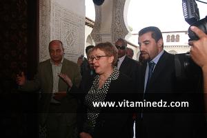 Mr Chiali, réalisateur du Palais du Mechouar avec Madame Khalida Toumi, Ministre de la culture.