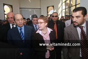 Inauguration de la bibliotheque Mohamed Dib par Mme Toumi et Yazid Zerhouni