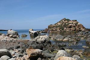 Partie rocheuse de la Plage de Sbiat