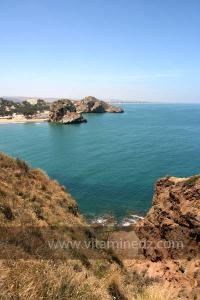 Moscarda 1 et 2, Plage de Port Say (Marsa Ben Mhidi) la période de Mai 2012, au loin, le Maroc (Saidia)