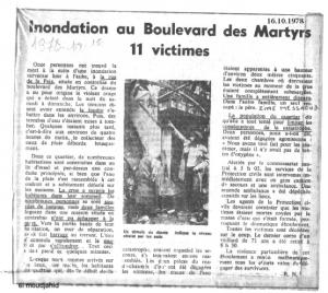 Innondation au Bd des martyrs