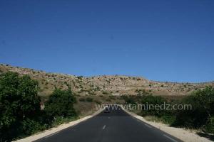La commune de Oued Rhiou, route nationale 90, vers Ammi Moussa, Traversant Djbel Gargar