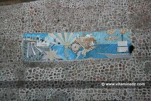 Fresque retraçant la guerre de libération au village de l'Emir Abdel Kader (platrière)