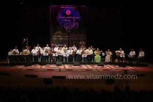 L\'association musicale El Kortobiya de Tlemcen sous la direction du chikh Salah Boukli à la 6è édition du Festival de musique Hawzi à Tlemcen.