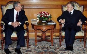 Algerian President Abdelaziz Bouteflika, right, and Cuban President Raul