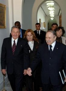 Algerian President Abdelaziz Bouteflika, right, and Cuban President Raul