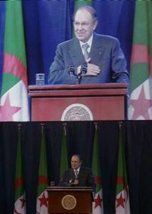 Algeria's President Abdelaziz Bouteflika gives a speech to commemorate