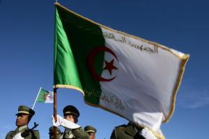 An honour guard stands during a welcome ceremony for