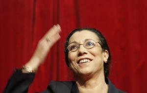 Louisa Hanoune, spokeswoman of Algeria's Workers' Party (PT), announces