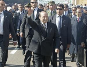 Algeria's President Abdelaziz Bouteflika waves during an official visit