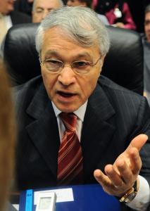 Algeria's Minister of Energy and Mines, Chakib Khelil speaks to