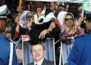 Algerian women supporting of President Abdelaziz Bouteflika celebrate during an
