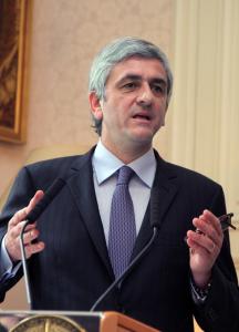 French Defense Minister Herve Morin gives a press conference on