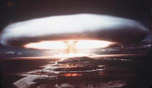A picture taken in 1971 shows a nuclear explosion in