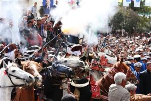 Horsemen from the Chaoui tribes of Algeria's eastern Aures region
