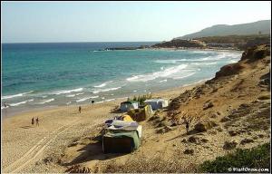 Vue sur la plage Cap Blanc