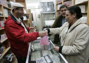 Louisa Hanoune (R), spokeswoman of Algeria's Workers' Party and candidate
