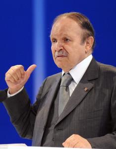 Algerian President Abdelaziz Bouteflika delivers a speech during the last
