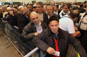 Algerian citizens residing in France queue to vote, in Marseille,