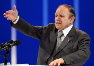 Algerian President Abdelaziz Bouteflika delivers a speech during the last