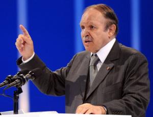 Algerian President Abdelaziz Bouteflika delivers a speech during the last