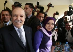 Algeria's President Abdelaziz Bouteflika smiles at his campaign's communications department