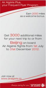 Billets d'avion, Promotions Air Algérie