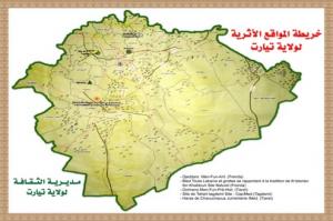 خريطة المواقع الأثرية بولاية تيارت