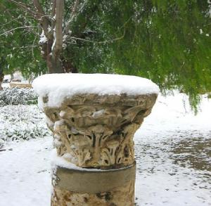 Ruine romaine sous la neige