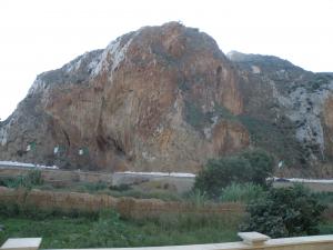 View of mountains on the Algerian side of the border