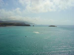 vue panoramique de la rade de rachgoun vue de la piscine sur la falaise d'el nabile - view from of the panoramic swimming pool on the cliff of El Nabil's beach resort