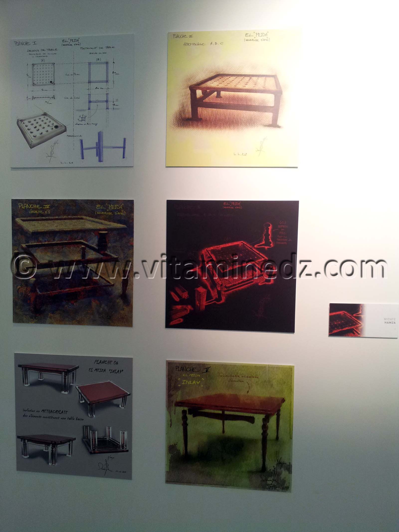 l'exposition EL MEIDA organisée du 07 Mars au 05 Avril 2013 au Musée d'Art et d'histoire de Tlemcen. Karim Sergoua est commissaire de cette exposition sur le dessin de design autour d'un même objet El MEIDA.