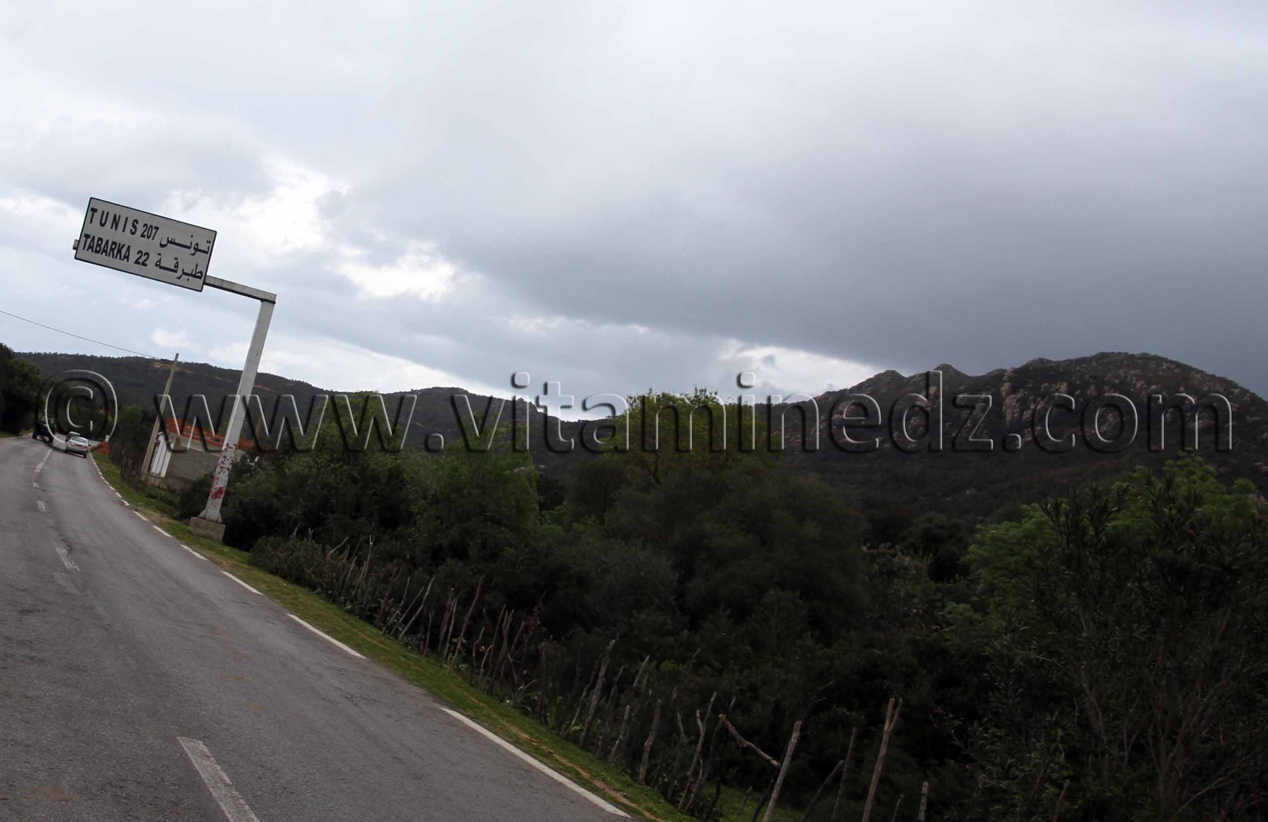 Tabarka 22 km, Tunis 207 de Hadada  Frontières algéro-tunisiennes