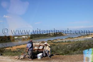 Vendeur de poisson près de Oued Namoussa, Commune de Benmhidi, wilaya de Tarf