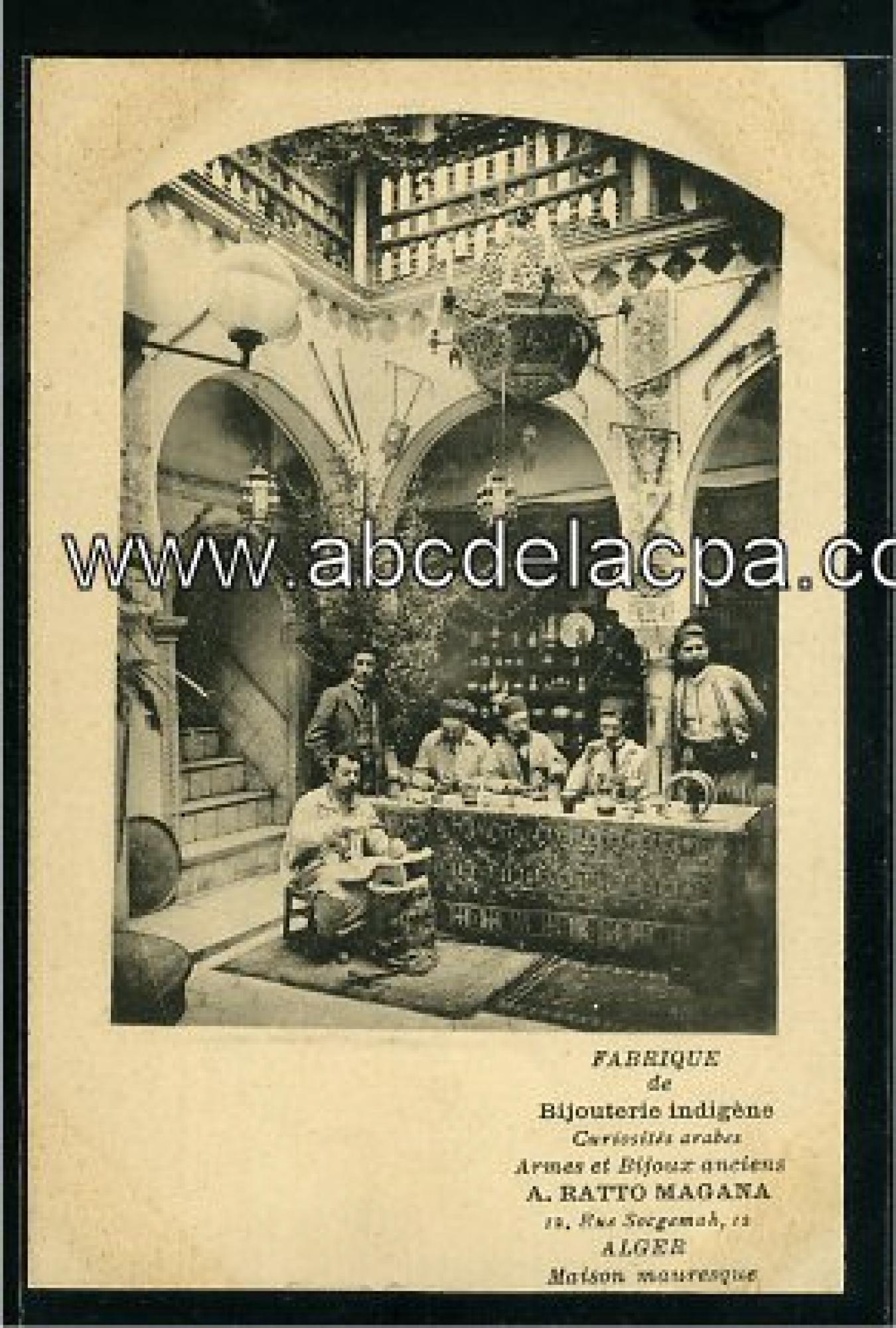 Alger -      Bâtiments  - Fabrique de bijouterie indigène - Curiosités arabes - Armes et bijoux anciens, 12 rue Socgemah